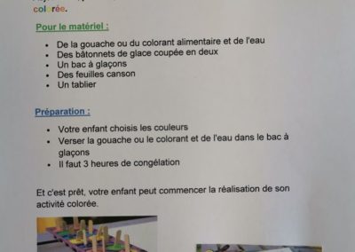 Activité peinture « glaçons de gouache » par la micro-crèche La cabane de Séraphin