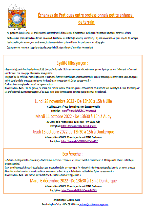 Echanges de pros - 2 eme semestre 2022